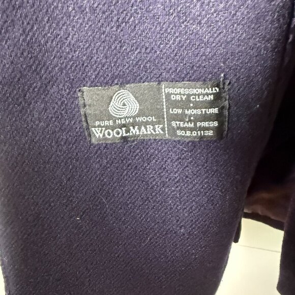 Adolfo Studio Blazer 10 Petite Navy Double Breasted Great Buttons 100% Wool - Picture 7 of 7